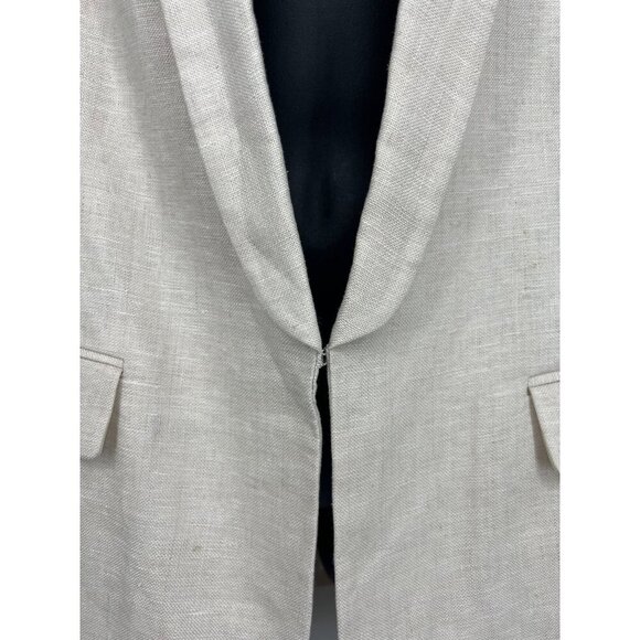 Tahari Arthur S. Levine Women Linen Blazer Jacket Size 16 Light Natural NWT New - Picture 6 of 12